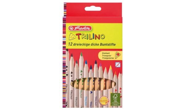 HERLITZ Dreikantbuntstifte Trilino 12er FSC Holz in Hängesc
