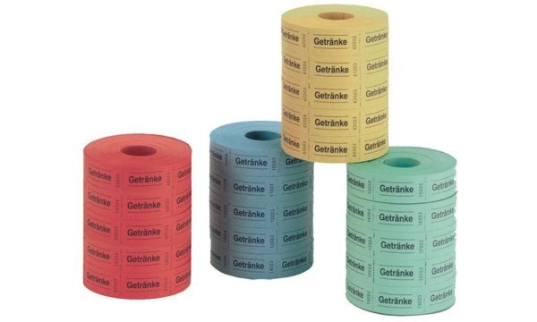 HERLITZ Getränkemarken/791780 blau/rot/gelb/grün Inh.5x1.000