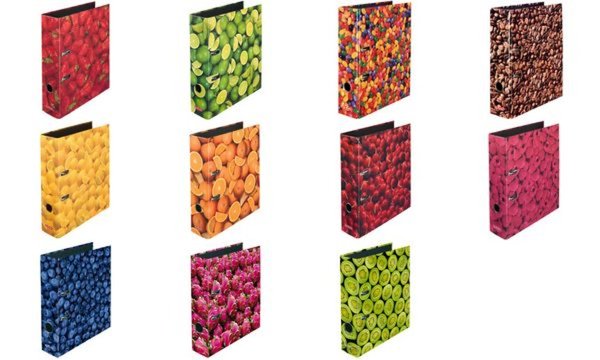 HERLITZ Motivordner maX.file Orangen, A4, Rückenbr: 80 mm Schlitzordner, Einban