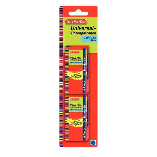 HERLITZ Universal-Tintenpatronen 2x5 blau/10412070 Inh.10