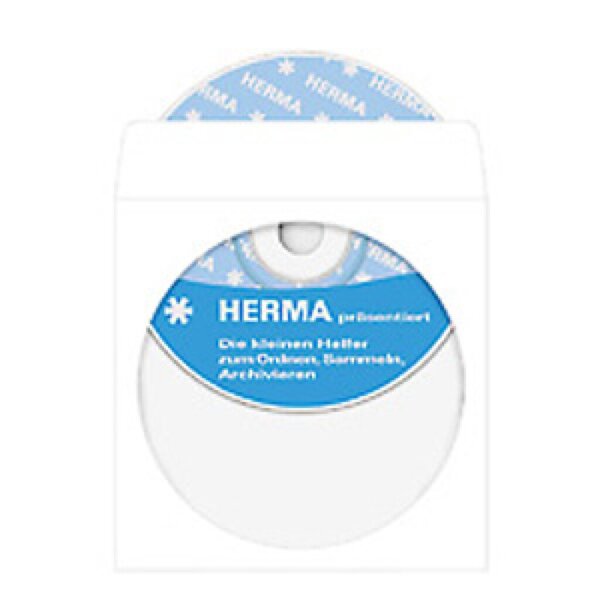HERMA 1x100 Herma CD-Papierhüllen weiß 124x124 mm mit Klebefläche 1140
