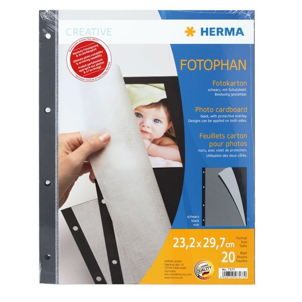 HERMA Fotokarton schwarz 20 Blatt 7577