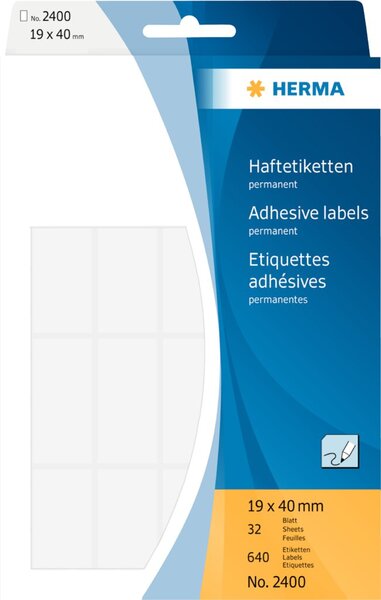 HERMA Vielzwecketiketten weiß 19x40 mm Papier matt 640 St.