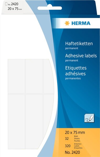 HERMA Vielzwecketiketten weiß 20x75 mm Papier matt 320 St.