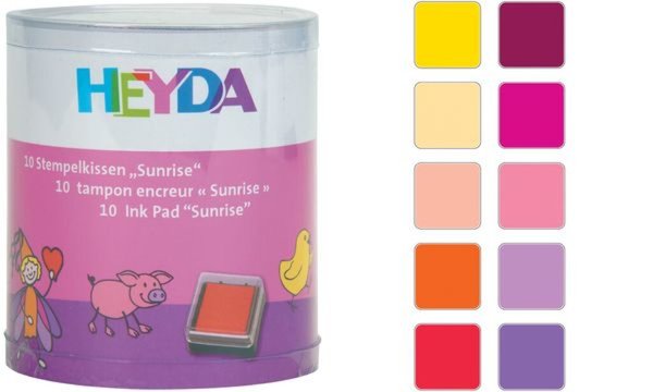HEYDA Stempelkissen-Set Sunrise, Klarsicht-Runddose (57300605)