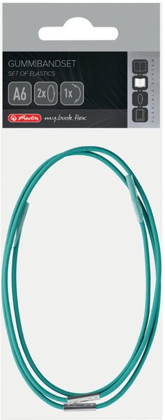 Gummibandset, A6, türkis 1 Verschluss- und 2 Haltegummis