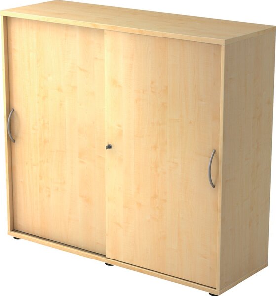 Schiebetürschrank 3 Ordnerhöhen 120 cm Korpus und Front Ahorn