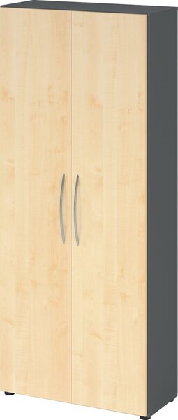 HAMMERBACHER Aktenschrank 4100, V4100/G/3/BM grafit, ahorn 4 Fachböden 80,0 x 34,6 x 188,0 cm