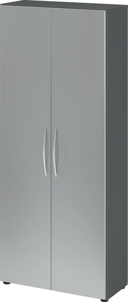 HAMMERBACHER Aktenschrank 4100, V4100/G/S/BM grafit, silber 4 Fachböden 80,0 x 34,6 x 188,0 cm