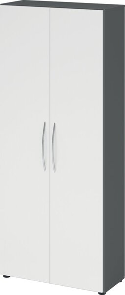 HAMMERBACHER Aktenschrank 4100, V4100/G/W/BM grafit, weiß 4 Fachböden 80,0 x 34,6 x 188,0 cm