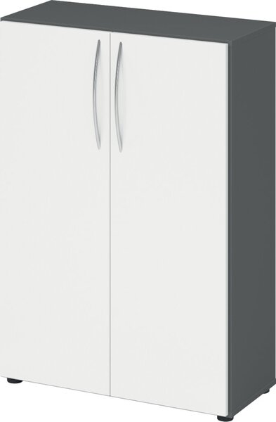 HAMMERBACHER Aktenschrank 4550, V4550/G/W/BM grafit, weiß 2 Fachböden 80,0 x 34,6 x 114,4 cm