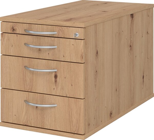 Rollcontainer 80 cm, 3 Schübe, Schloß Korpus und Front Assteiche