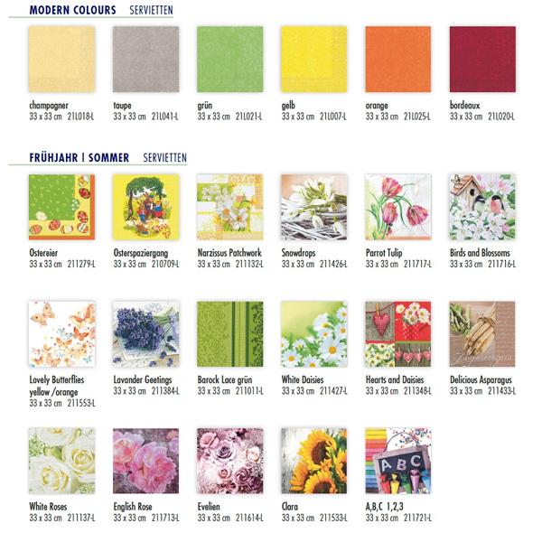 HOME FASHION Zelltuch-Servietten 33 x 33 cm, 3-lagig, 1/4 Falz, lose1000 Stück/Karton | mit Motiv bzw. farbig gemustert(bitte 17890-[HOME FASHION-ArtikelNr] angeben)