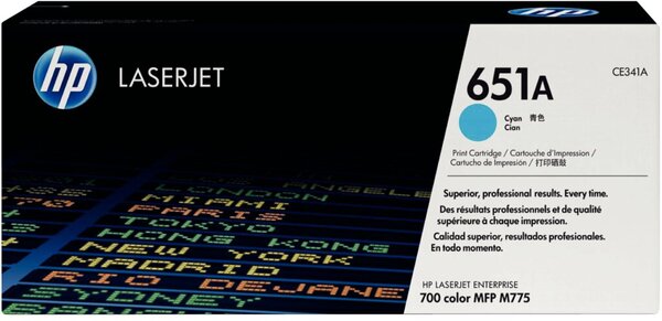 HP 651A Cyan LaserJet Tonerpatrone (CE341A)