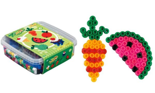 Hama Bügelperlen maxi + Stiftplatte Früchte, in Box (58140218)