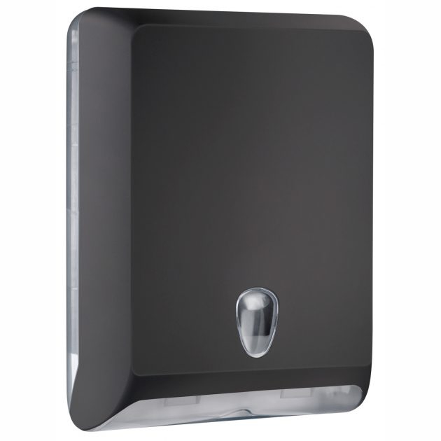 Handtuchspender "racon® CE designo L", schwarz | 400 x 290 x 130 mm (H x B x T) Falthandtuch-Spender, Sichtfenster, für ca. 400 - 800 Blatt Handtuchspender "racon® CE designo L", schwarz | 400 x 290 x 130 mm (H x B x T) Falthandtuch-Spender, Sichtfenster, für ca. 400 - 800 Blatt