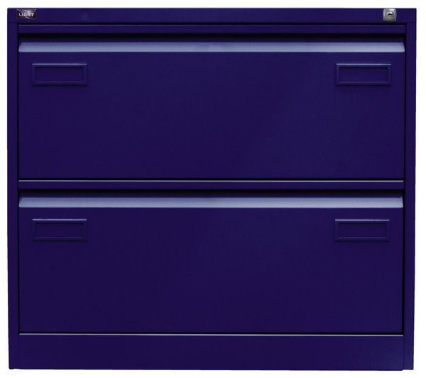 Hängeregistraturschrank, doppelbahnig, 2 Hängeregistraturen, blau
