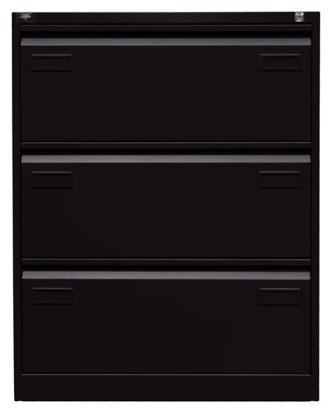 Hängeregistraturschrank, doppelbahnig, 3 Hängeregistraturen, schwarz