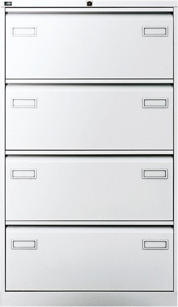 Hängeregistraturschrank, doppelbahnig, 4 Hängeregistraturen, grau