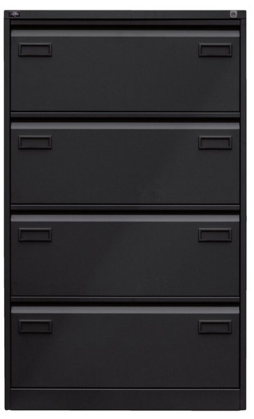 Hängeregistraturschrank, doppelbahnig, 4 Hängeregistraturen, schwarz
