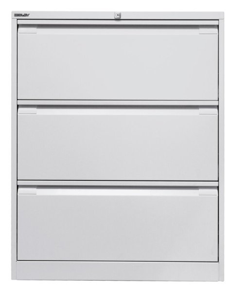 Hängeregistraturschrank, doppelbahnig, grau, 3 Hängeregistraturschubladen
