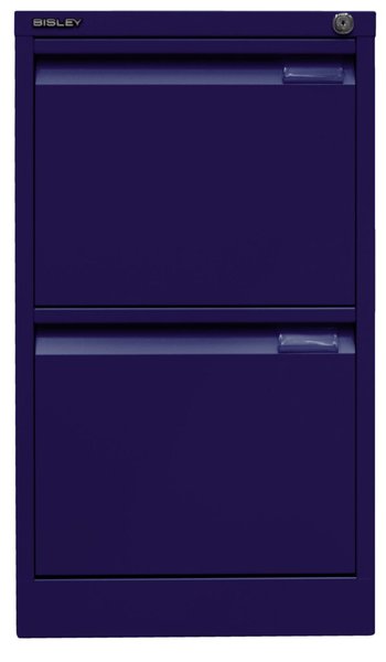 Hängeregistraturschrank, einbahnig, 2 Hängeregistraturen, blau