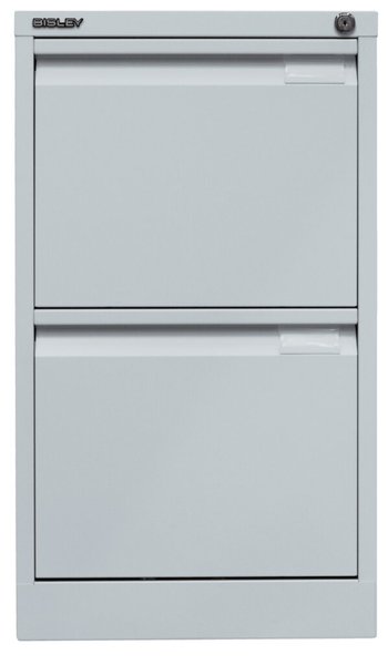 Hängeregistraturschrank, einbahnig, 2 Hängeregistraturen, grau