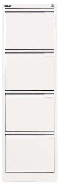 Hängeregistraturschrank, einbahnig, 4 Hängeregistraturen, weiß