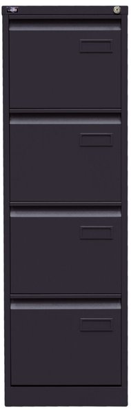 Hängeregistraturschrank, einbahnig, 4 Hängeregistraturen, schwarz