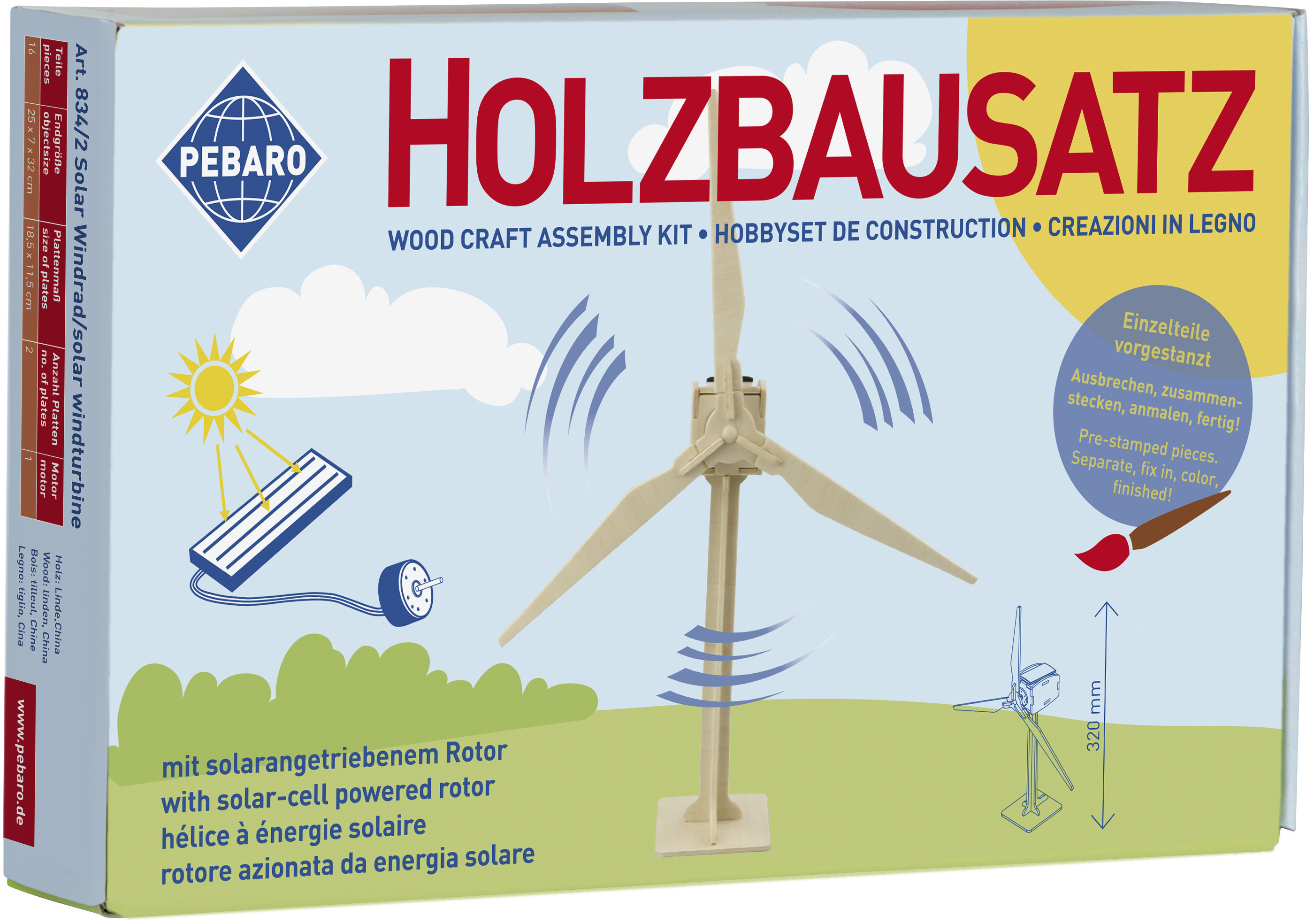 Holzb. SOLAR Windrad 16 Teile, Nr: 834/2