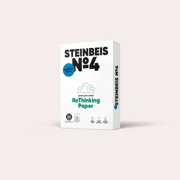 No. 4 Recycling Kopierpapier, A3, 80g, 100er weiße, aus 100 Altpapier