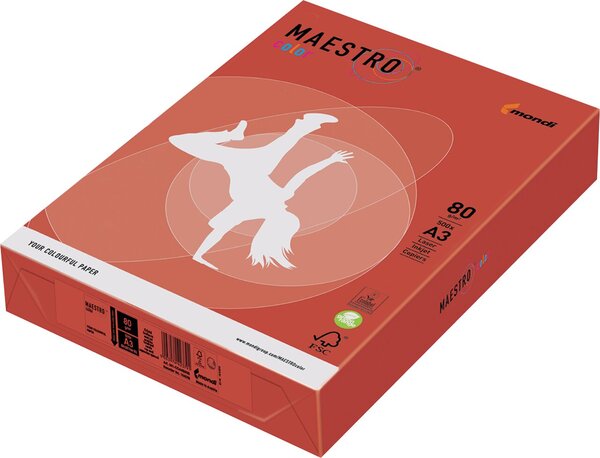 Kopierpapier Maestro Color, 80 g DIN A3, holzfrei, farbig