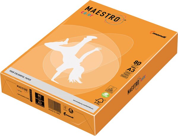 Kopierpapier Maestro Color, 80 g DIN A3, holzfrei, farbig