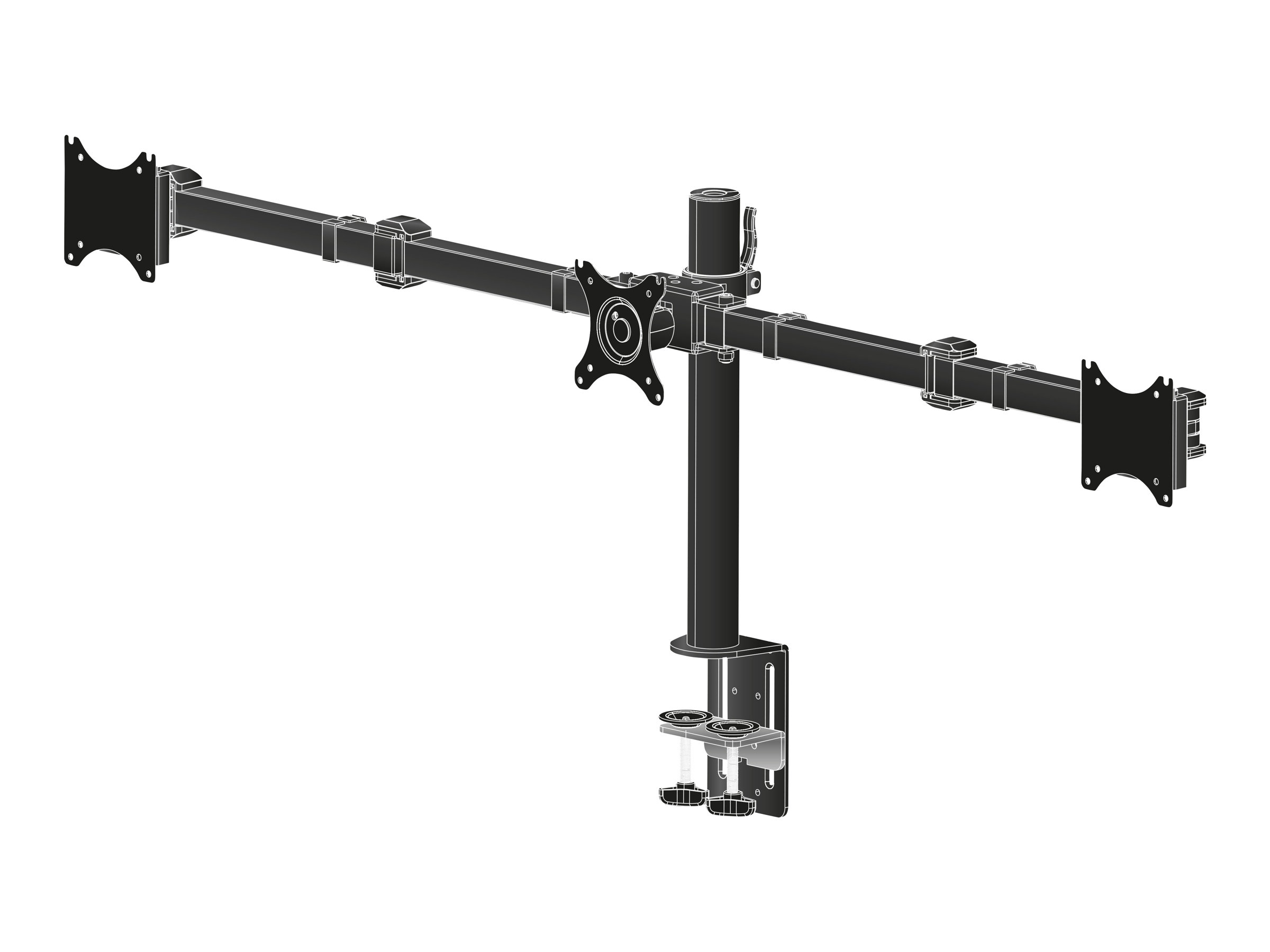 IIYAMA DS1003C-B1 Flexible Desk Mount for Triple Monitor Mount with Clamp or gr IIYAMA DS1003C-B1 Flexible Desk Mount for Triple Monitor Mount with Clamp or gr