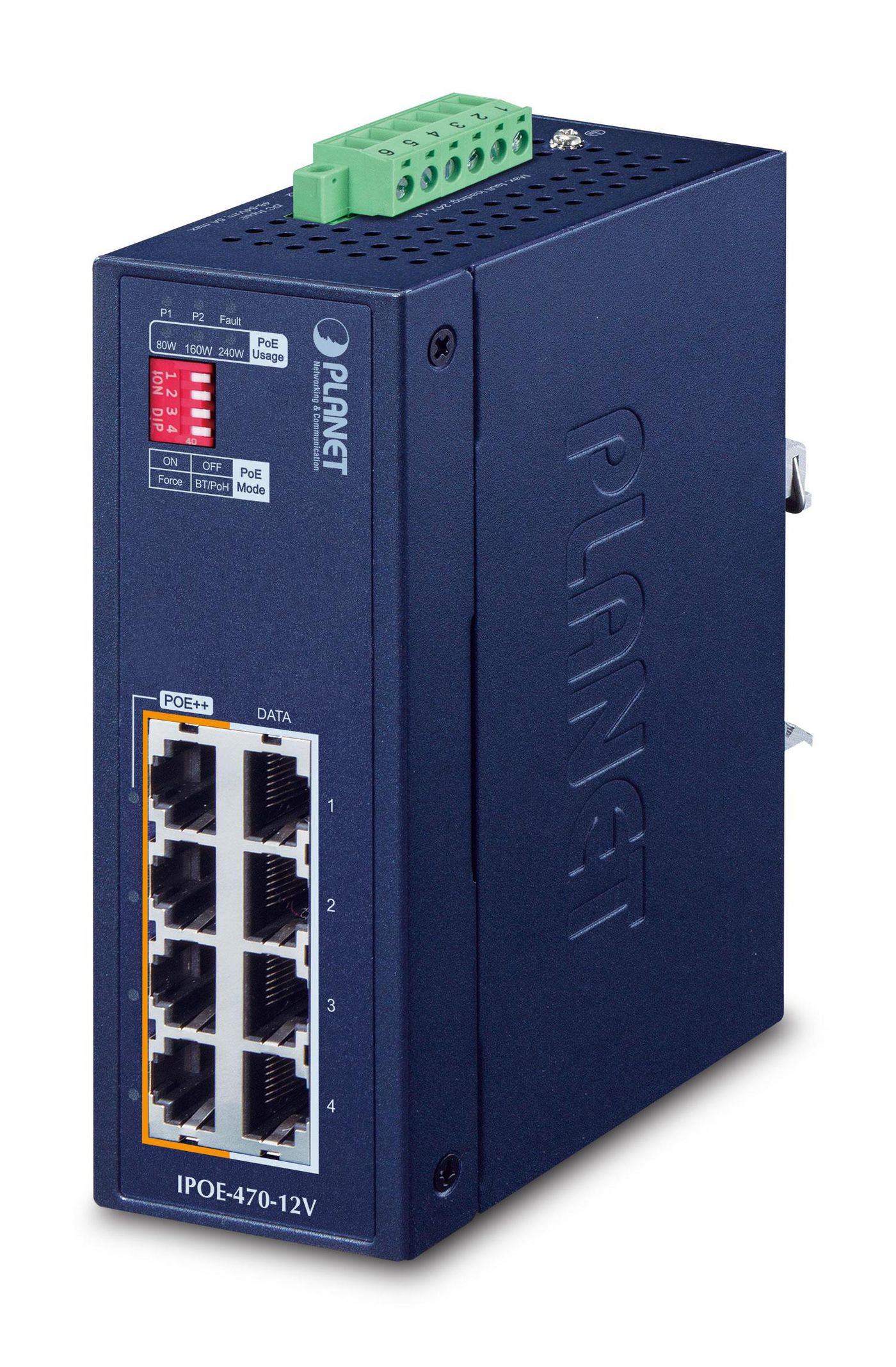 PLANET TECHNOLOGY Industrial 4-Port GE 802.3bt PoE++ Injector Hub