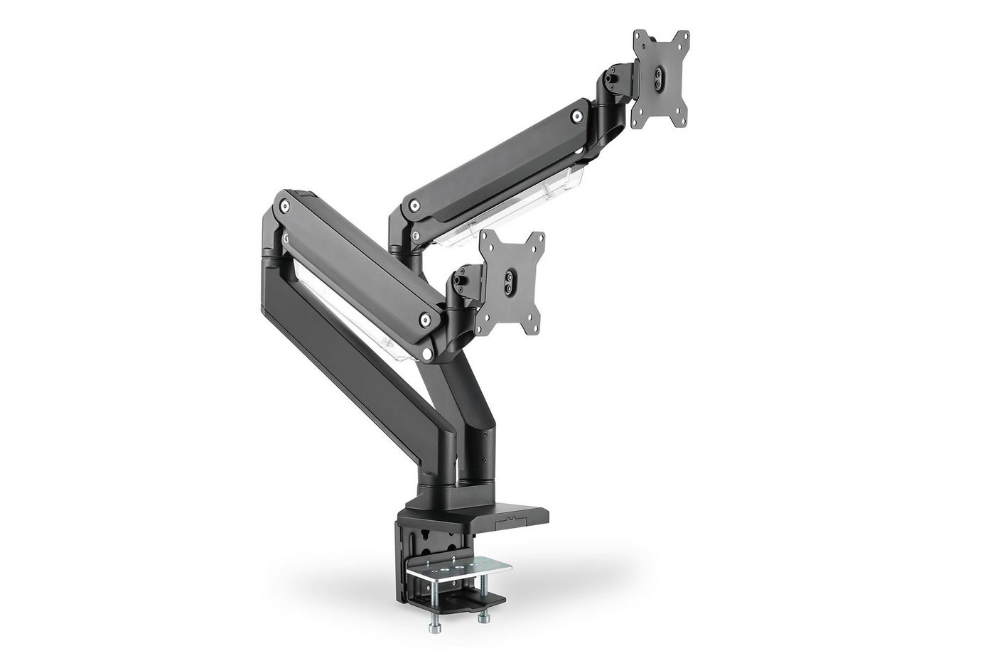 DIGITUS Universal Dual-Monitorarm, Klemmbefestigung, schwarz