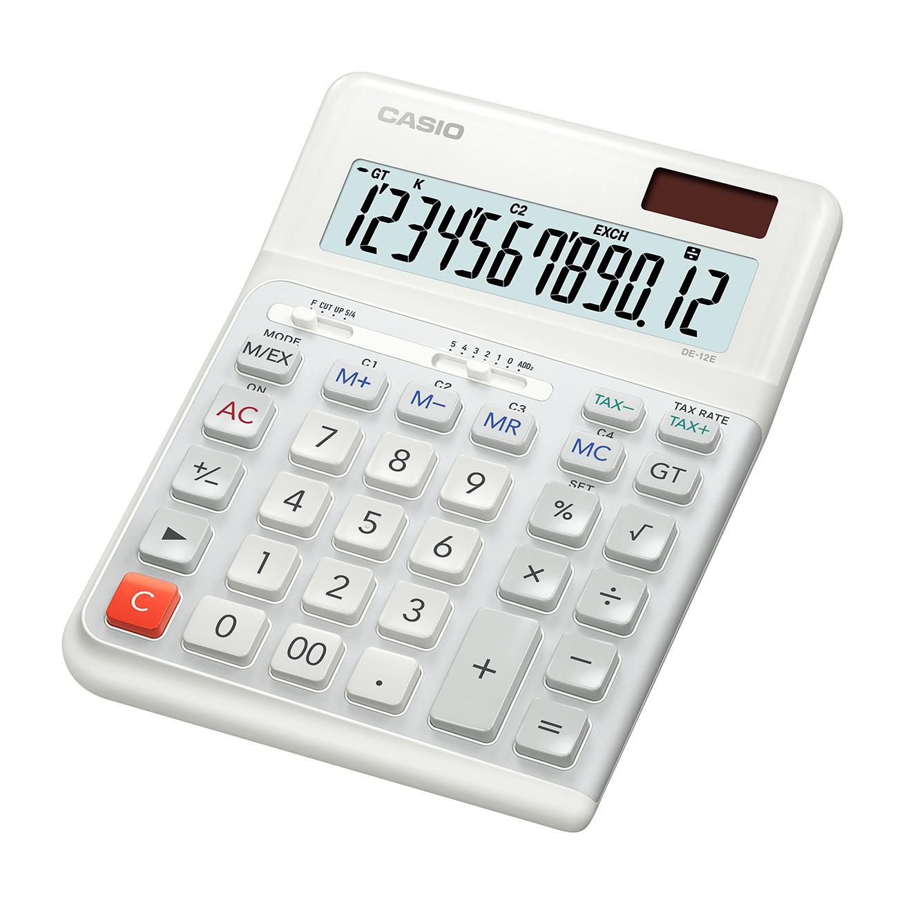 CASIO DE-12E-WE Tischrechner weiß