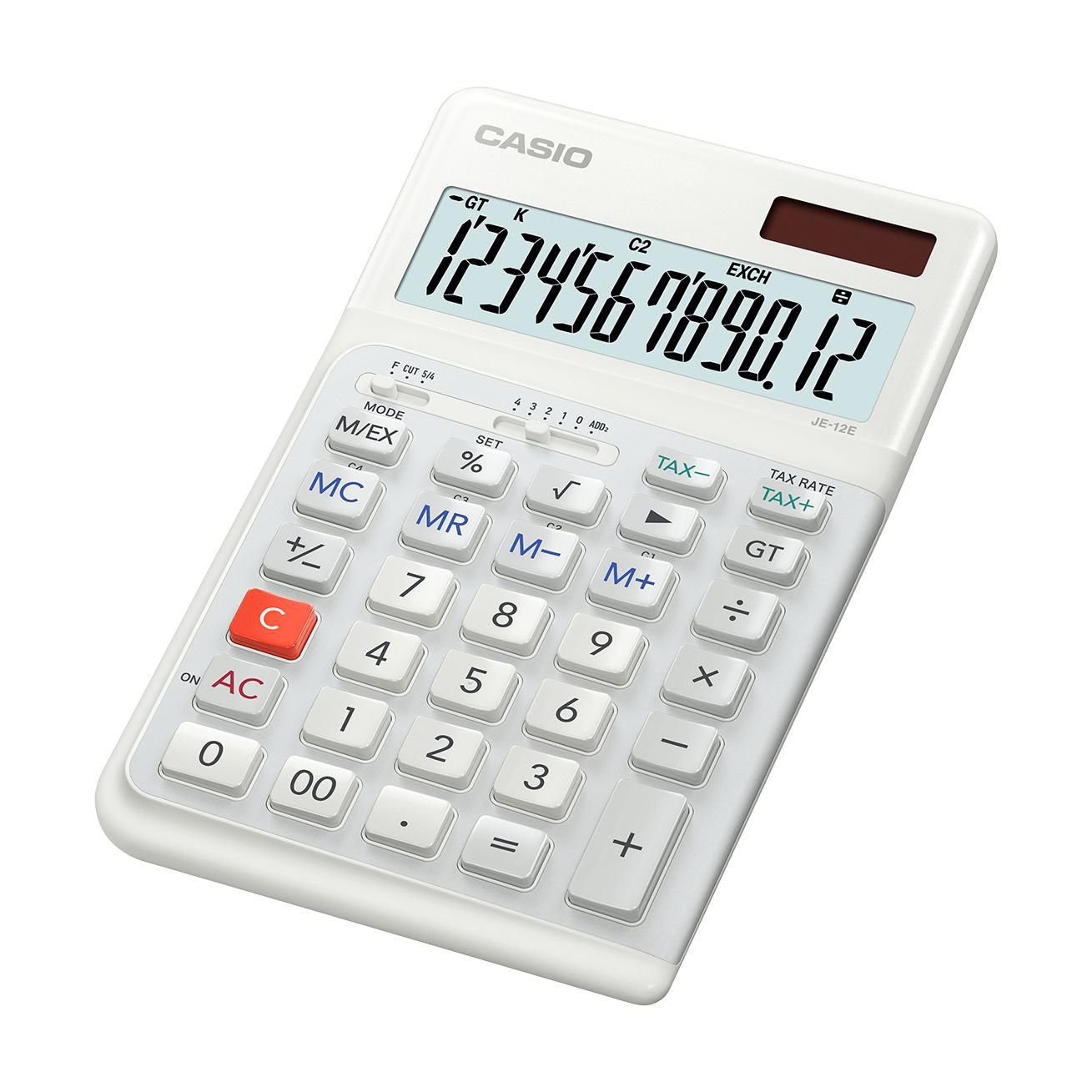 CASIO JE-12E-WE Tischrechner weiß