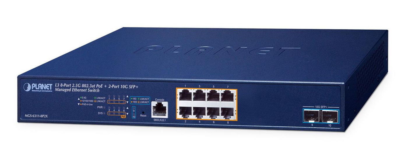 PLANET TECHNOLOGY Layer 3, 8-Port 2.5GBASE-T