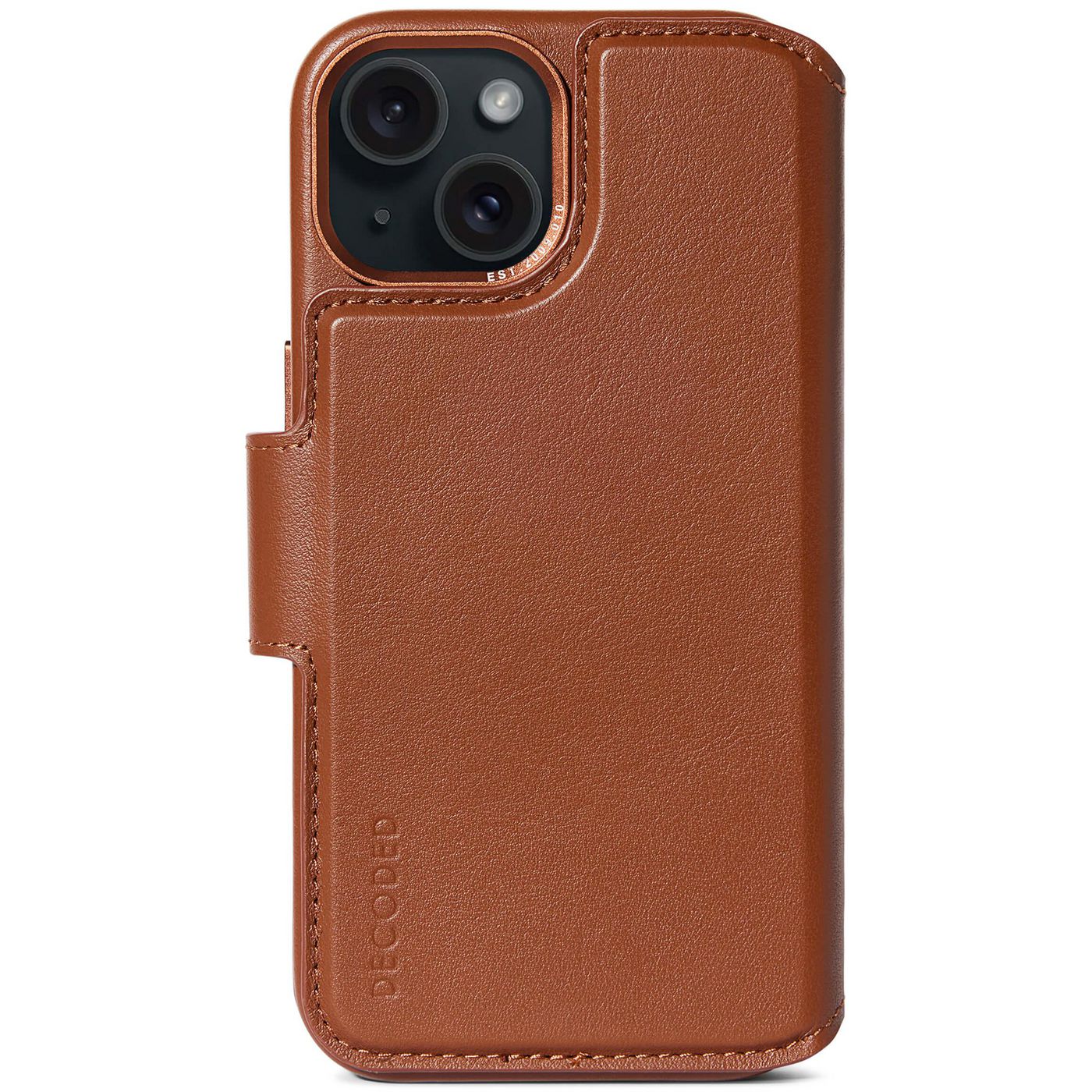 DECODED Leather Detachable Wallet for iPhone 15 Plus Tan DECODED Leather Detachable Wallet for iPhone 15 Plus Tan