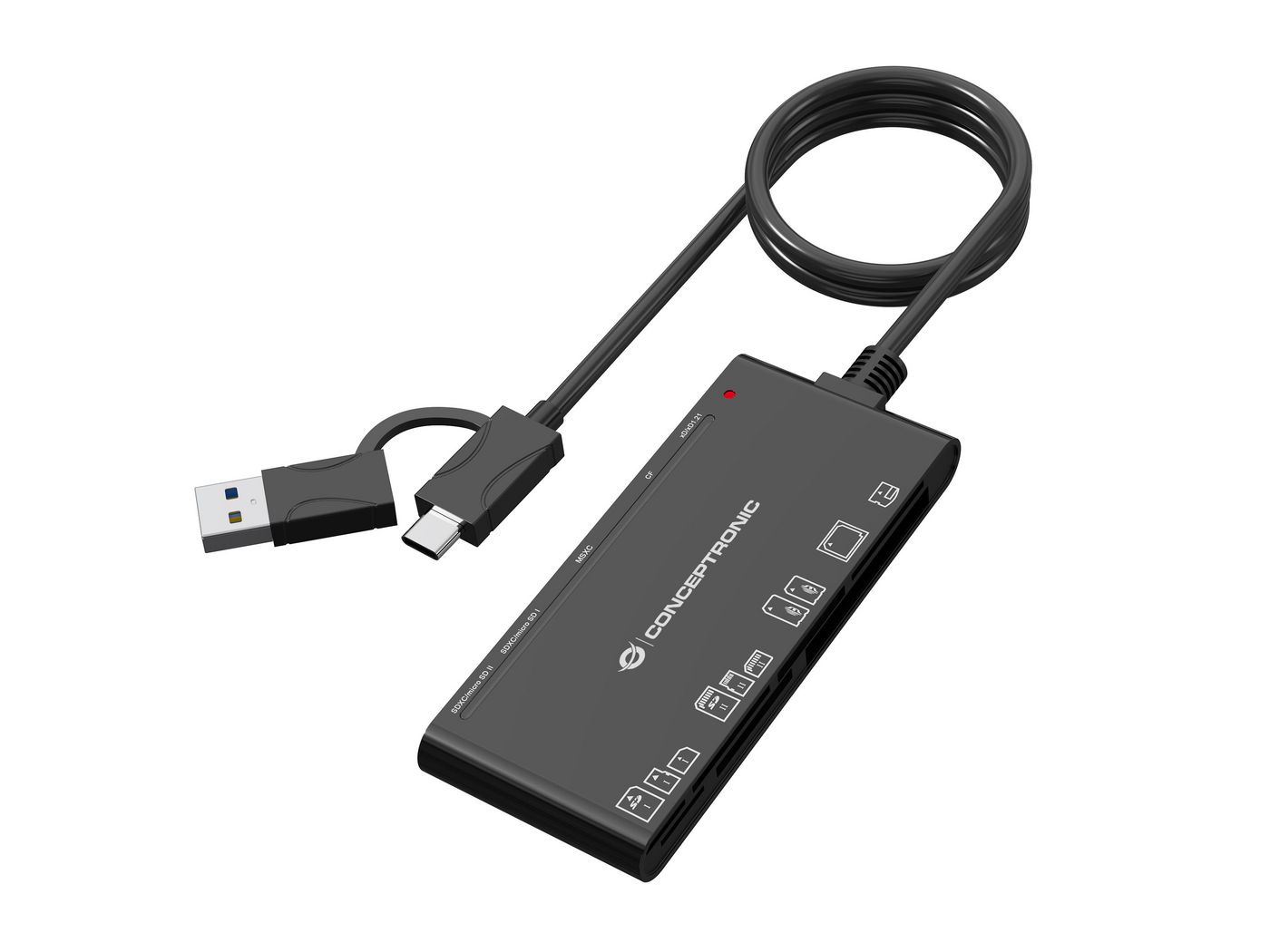 CONCEPTRONIC 7-in-1 Card Reader USB3.0,2xSD,2xMicroSD,MS,CF