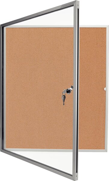 Innenschaukasten mit Korkrückwand 4 X A4 Aluminiumrahmen, runde