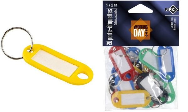 JPC Schlüsselanhänger mit Ring, Dur chmesser: 18 mm, sortiert (61031147