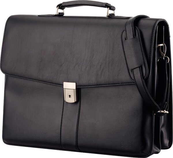 JÜSCHA Alassio Aktentasche "PESCARA", Lederimitat, schwarz Tragegriff, abnehmba