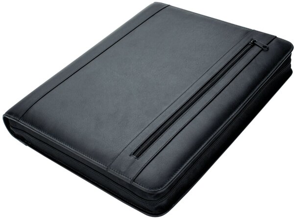 JÜSCHA Alassio Orgamappe "CESENA", DIN A4, Leder, schwarz mit umlaufendem Reißv