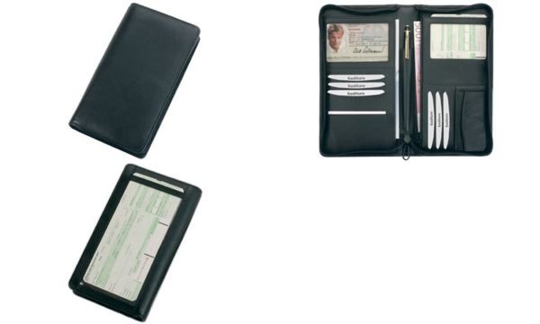 JÜSCHA Alassio Travel Organizer - Mappe mit Reißverschluss - Nappaleder - Schwa