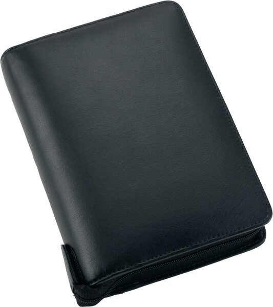 Bind Systemplaner A6 Nappaleder sw ohne Kalender, mit Reißverschluss