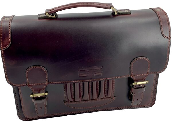 Aktentasche Reed, Leder, braun 2 Gürtelschnallen