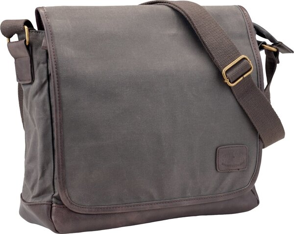 Umhängetasche Reckless, graubraun Canvas-Lederimitat Materialmix