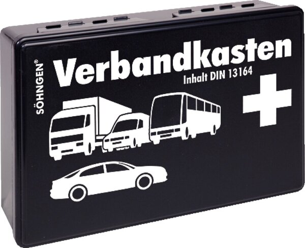 KFZ-Verbandskasten schwarz KU mit Füllung Standard DIN 13164